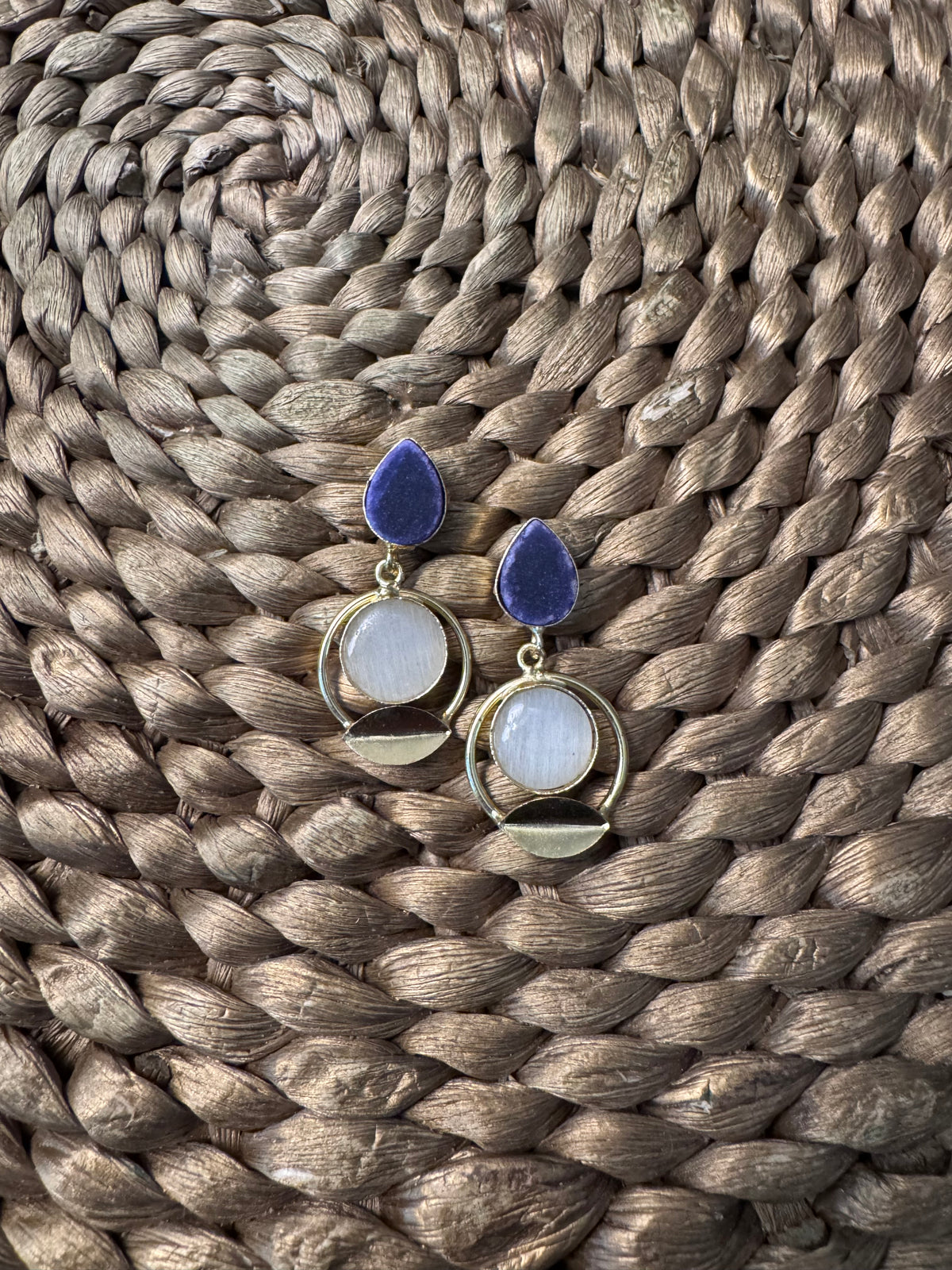 Purple Drop Earrings