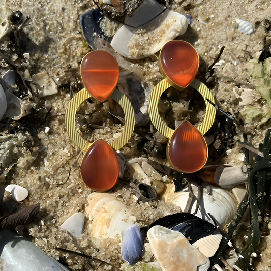 Glass Stone Earrings