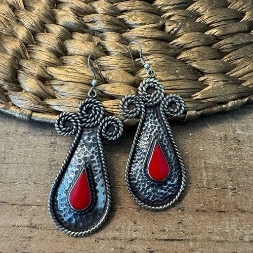 Metallic Danglers with a Blood drop