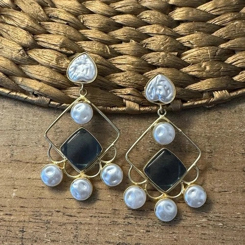 Danglers with Blue Glass Stone